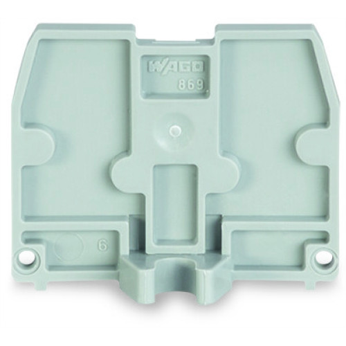 End plate, with fixing flange M4, 2.5 mm thick, gray