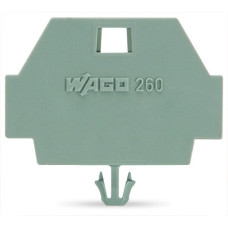 End plate, with snap-in mounting foot, gray