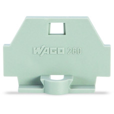 End plate, with fixing flange, gray