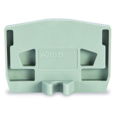 End plate, with fixing flange, 4 mm thick, orange