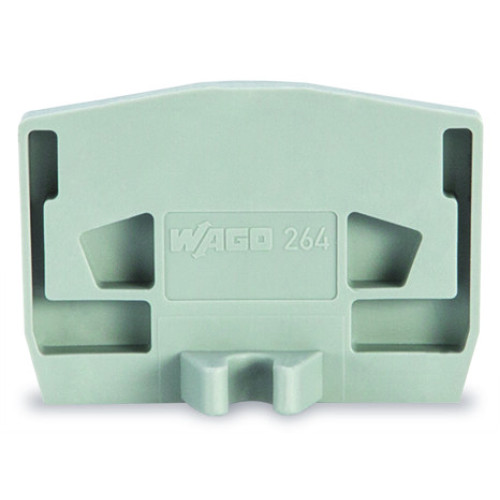 End plate, with fixing flange, 4 mm thick, orange