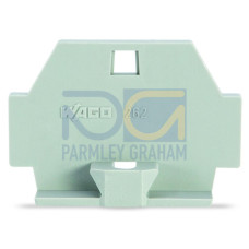 End plate, with fixing flange, gray