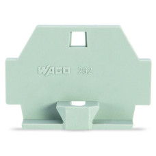 End plate, with fixing flange, gray