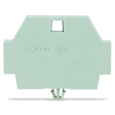 End plate, with snap-in mounting foot, gray