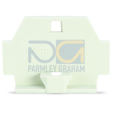 End plate, with fixing flange, light gray