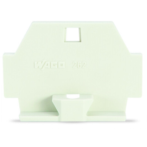 End plate, with fixing flange, light gray