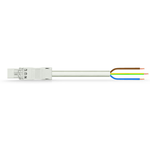 pre-assembled connecting cable, Eca, Plug/open-ended, white