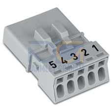 Plug, 5-pole, Cod. B, gray