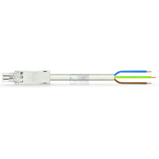 pre-assembled connecting cable, Eca, Socket/open-ended, white