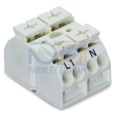 4-conductor chassis-mount terminal strip, suitable for Ex e II applications, without ground contact, white
