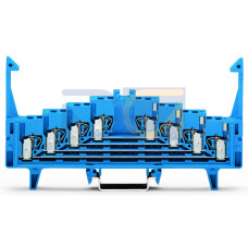 4-level terminal block for matrix patching, with locking clips, one potential per level, blue