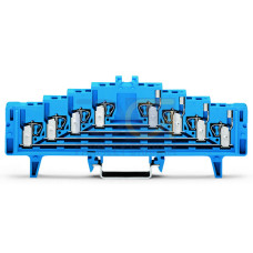 4-level terminal block for matrix patching, without locking clips, one potential per level, blue