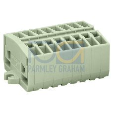 2-conductor terminal strip, without push-buttons, suitable for Ex e II applications, light gray