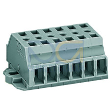 2-conductor terminal strip, without push-buttons, with fixing flanges, gray