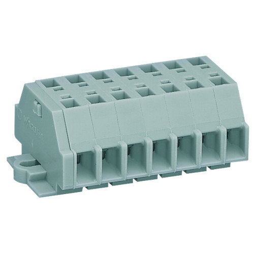 2-conductor terminal strip, without push-buttons, with fixing flanges, gray