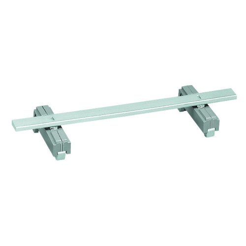 Carrier with 2 grounding feet, parallel to carrier rail, 125 mm long, gray