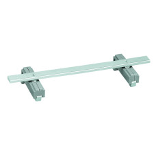 Carrier with 2 grounding feet, parallel to carrier rail, 125 mm long, Cu 10 mm x 3 mm, gray