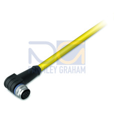 System bus cable, M12B socket,  angled, 5-pole, yellow
