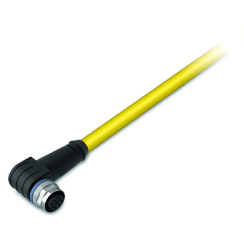 System bus cable, M12B socket,  angled, 5-pole, yellow