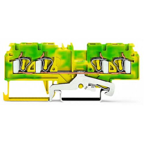 4-conductor ground terminal block, 4 mm&sup2;, side and center marking, green-yellow