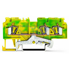 3-conductor ground terminal block, 4 mm&sup2;, side and center marking, green-yellow