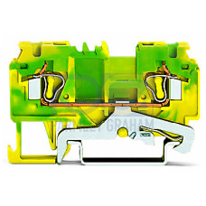 2-conductor ground terminal block, 4 mm&sup2;, side and center marking, green-yellow