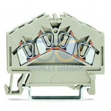 4-conductor through terminal block, 2.5 mm&sup2;, suitable for Ex e II applications, light gray