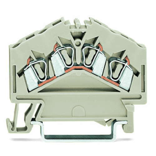 4-conductor through terminal block, 2.5 mm&sup2;, suitable for Ex e II applications, light gray
