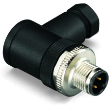 Connector For Sensor/Actuator Cable, M12 Plug, Angled 4-Pole