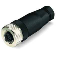 Fitted pluggable connector, 5-pole, M12 socket, straight