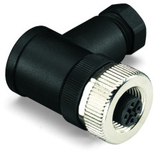 Fitted pluggable connector, 5-pole, M12 socket, right angle