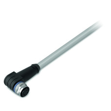 Power cable, M12A socket,  angled, 4-pole