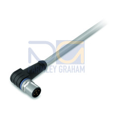 Power cable, M12A plug,  angled, 4-pole