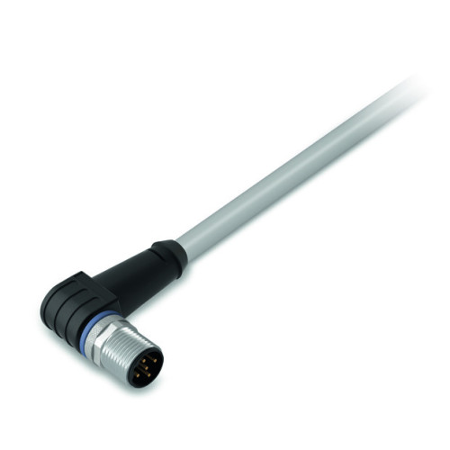 Power cable, M12A plug,  angled, 4-pole