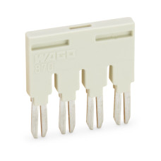 Push-In Type Jumper Bar, Insulated 4-Way Light Gray