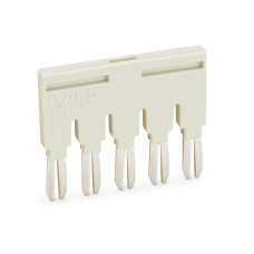 Push-In Type Jumper Bar, Insulated 5-Way Light Gray