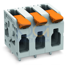 PCB terminal block, lever, 4 mm&sup2;, gray