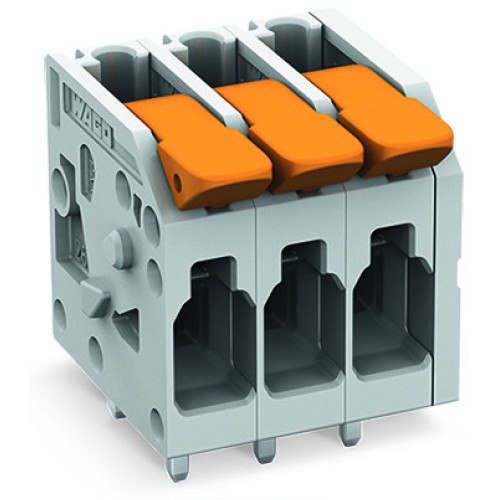 PCB terminal block, lever, 4 mm&sup2;, gray