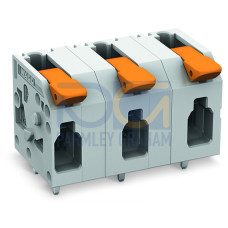 PCB terminal block, lever, 4 mm&sup2;, gray