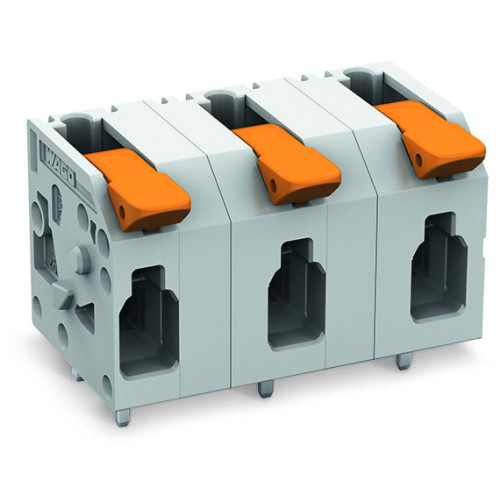 PCB terminal block, lever, 4 mm&sup2;, gray