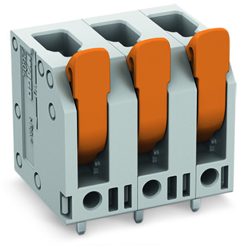 PCB terminal block, lever, 4 mm&sup2;, gray