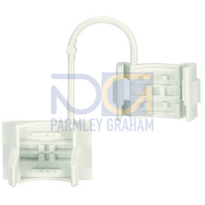 Strain relief, for 294 Series, with snap-in mounting feet, white