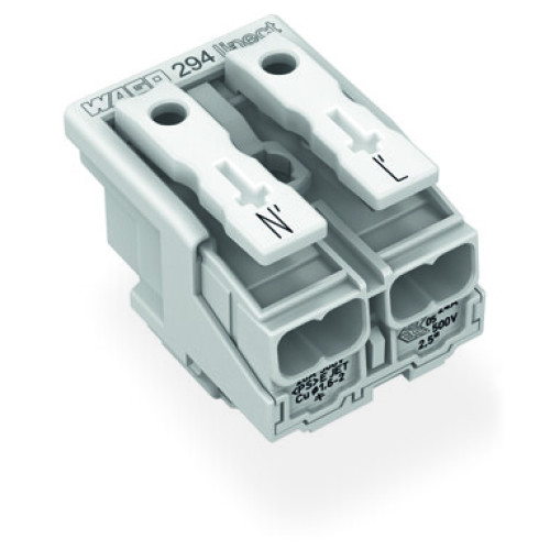 Lighting connector, push-button, external, for Linect&reg;, white