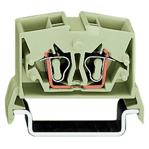 4-conductor miniature through terminal block, 2.5 mm&sup2;, with test option, light gray