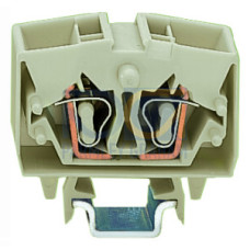 4-conductor miniature through terminal block, 2.5 mm&sup2;, with test option, light gray