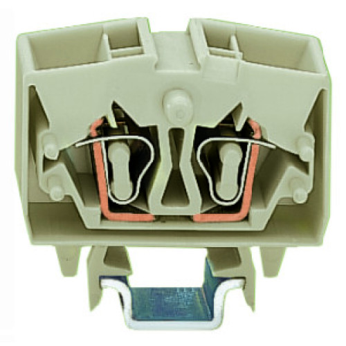 4-conductor miniature through terminal block, 2.5 mm&sup2;, with test option, light gray