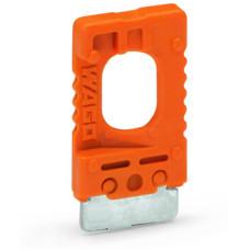 Disconnect plug for carrier terminal blocks, for using a receptacle terminal block as a disconnect terminal block, orange