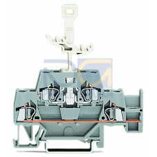 Double-deck terminal block, Through/through terminal block, with additional jumper position on lower level, gray/gray