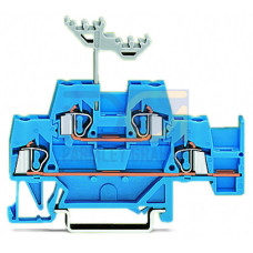 Double-deck terminal block, Through/through terminal block, with additional jumper position on lower level, blue/blue