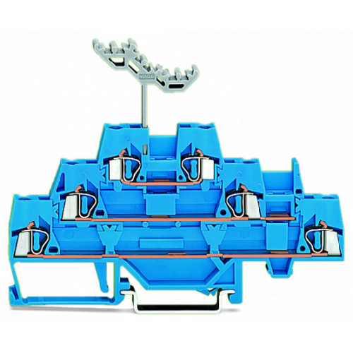Triple-deck terminal block, Through/through/through terminal block, for DIN-rail 35 x 15 and 35 x 7.5, blue/blue/blue